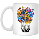 Cat Coffee Mug Cat Airship Butterflies 11oz - 15oz White Mug CustomCat