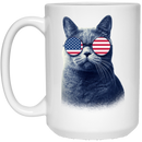 Cat Coffee Mug Cat American Flag 4th July Day 11oz - 15oz White Mug CustomCat