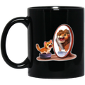 Cat Coffee Mug Cat and Lion! Be Confident! Purr... For Cat Lovers 11oz - 15oz Black Mug CustomCat