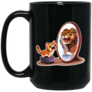 Cat Coffee Mug Cat and Lion! Be Confident! Purr... For Cat Lovers 11oz - 15oz Black Mug CustomCat