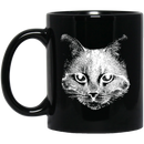 Cat Coffee Mug Cat Art Kitten Lovers 11oz - 15oz Black Mug CustomCat
