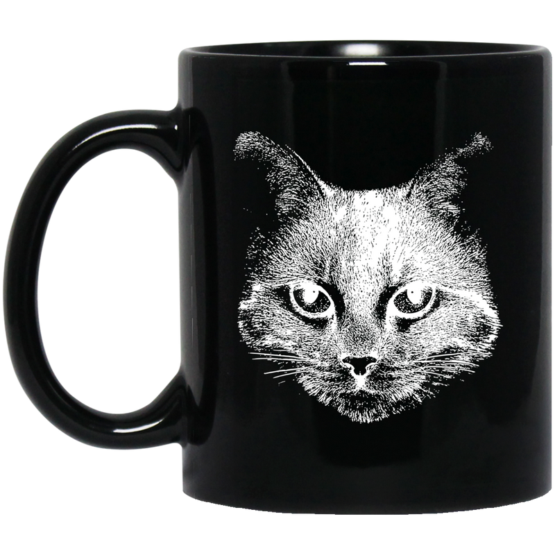 Cat Coffee Mug Cat Art Kitten Lovers 11oz - 15oz Black Mug CustomCat