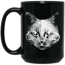 Cat Coffee Mug Cat Art Kitten Lovers 11oz - 15oz Black Mug CustomCat