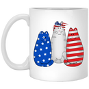 Cat Coffee Mug Cat Flag American 4th July Day 11oz - 15oz White Mug CustomCat