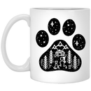 Cat Coffee Mug Cat Girl And Cat Sitting Together In Cat Foot Snow Christmas Tree Gift 11oz - 15oz White Mug CustomCat