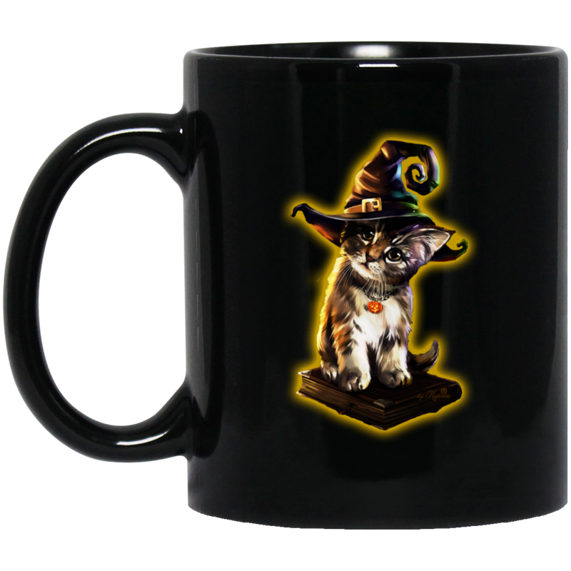 Cat Coffee Mug Cat Halloween 11oz - 15oz Black Mug CustomCat