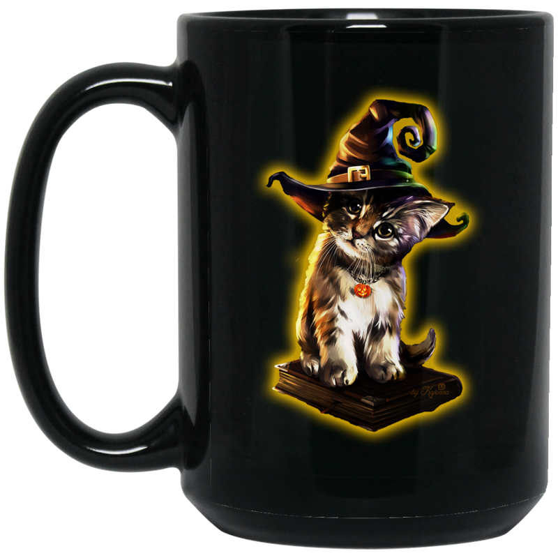 Cat Coffee Mug Cat Halloween 11oz - 15oz Black Mug CustomCat