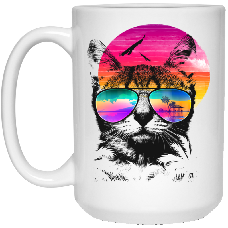 Cat Coffee Mug Cat Hawaii Lovers 11oz - 15oz White Mug CustomCat