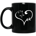 Cat Coffee Mug Cat Heart Lovers Kitten 11oz - 15oz Black Mug CustomCat