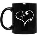 Cat Coffee Mug Cat Heart Lovers Kitten 11oz - 15oz Black Mug CustomCat