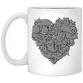 Cat Coffee Mug Cat Heart Lovers Kitten 11oz - 15oz White Mug CustomCat