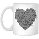 Cat Coffee Mug Cat Heart Lovers Kitten 11oz - 15oz White Mug CustomCat