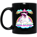 Cat Coffee Mug Cat Kitten Face Hail Satan For Cat Lovers 11oz - 15oz Black Mug CustomCat