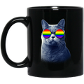 Cat Coffee Mug Cat LGBT 11oz - 15oz Black Mug CustomCat