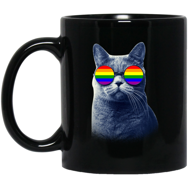 Cat Coffee Mug Cat LGBT 11oz - 15oz Black Mug CustomCat