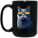 Cat Coffee Mug Cat LGBT 11oz - 15oz Black Mug CustomCat