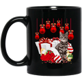 Cat Coffee Mug Cat Merry Christmas 11oz - 15oz Black Mug CustomCat