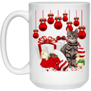 Cat Coffee Mug Cat Merry Christmas 11oz - 15oz White Mug CustomCat