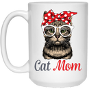 Cat Coffee Mug Cat Mom Hippie Ribbon 11oz - 15oz White Mug CustomCat
