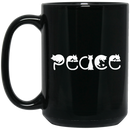 Cat Coffee Mug Cat Peace Kitties Lovers 11oz - 15oz Black Mug CustomCat
