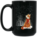 Cat Coffee Mug Cat Under Snow Merry Christmas 11oz - 15oz Black Mug CustomCat