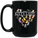 Cat Coffee Mug Crazy Kitty Lady Heart 11oz - 15oz Black Mug CustomCat