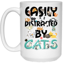 Cat Coffee Mug Easily Disracted By Cats 11oz - 15oz White Mug CustomCat
