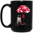Cat Coffee Mug Funny Cats Love Balloon Funny Valentine's Day Gift 11oz - 15oz Black Mug CustomCat