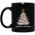 Cat Coffee Mug Grumpy Christmas Tree 11oz - 15oz Black Mug CustomCat