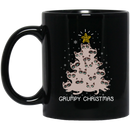 Cat Coffee Mug Grumpy Christmas Tree 11oz - 15oz Black Mug CustomCat