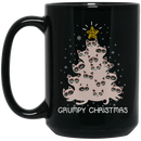Cat Coffee Mug Grumpy Christmas Tree 11oz - 15oz Black Mug CustomCat