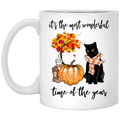Cat Coffee Mug It's The Most Wonderful Time Of The Year Black Cat 11oz - 15oz White Mug CustomCat