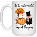 Cat Coffee Mug It's The Most Wonderful Time Of The Year Black Cat 11oz - 15oz White Mug CustomCat