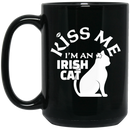 Cat Coffee Mug Kiss Me I'm An Irish Cat 11oz - 15oz Black Mug CustomCat