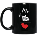 Cat Coffee Mug Me Plus Cat Equal Love 11oz - 15oz Black Mug CustomCat