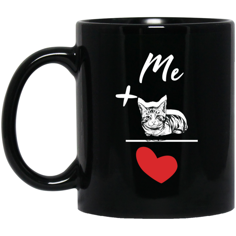 Cat Coffee Mug Me Plus Cat Equal Love 11oz - 15oz Black Mug CustomCat