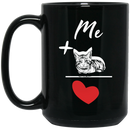 Cat Coffee Mug Me Plus Cat Equal Love 11oz - 15oz Black Mug CustomCat