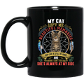 Cat Coffee Mug She Left Me Beautiful Memories She's Always At My Side Cat Lovers 11oz - 15oz Black Mug CustomCat