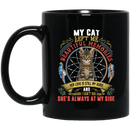 Cat Coffee Mug She Left Me Beautiful Memories She's Always At My Side Cat Lovers 11oz - 15oz Black Mug CustomCat