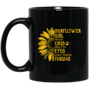 Cat Coffee Mug Sunflower Girl With Cats Pretty Eyes And Thick Thighs Sunflower Cat 11oz - 15oz Black Mug CustomCat