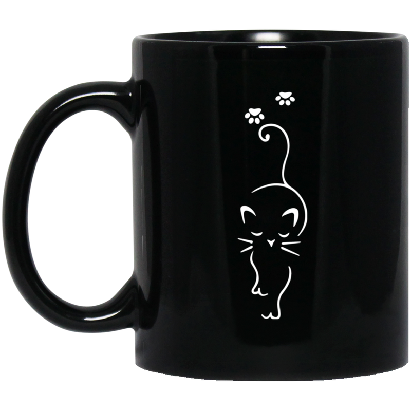 Cat Coffee Mug Walking Cat Cute Kitten Lovers 11oz - 15oz Black Mug CustomCat