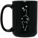 Cat Coffee Mug Walking Cat Cute Kitten Lovers 11oz - 15oz Black Mug CustomCat
