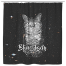 Cat Shower Curtain Bling Bling Cat - Glittery Cat For Bathroom Decor