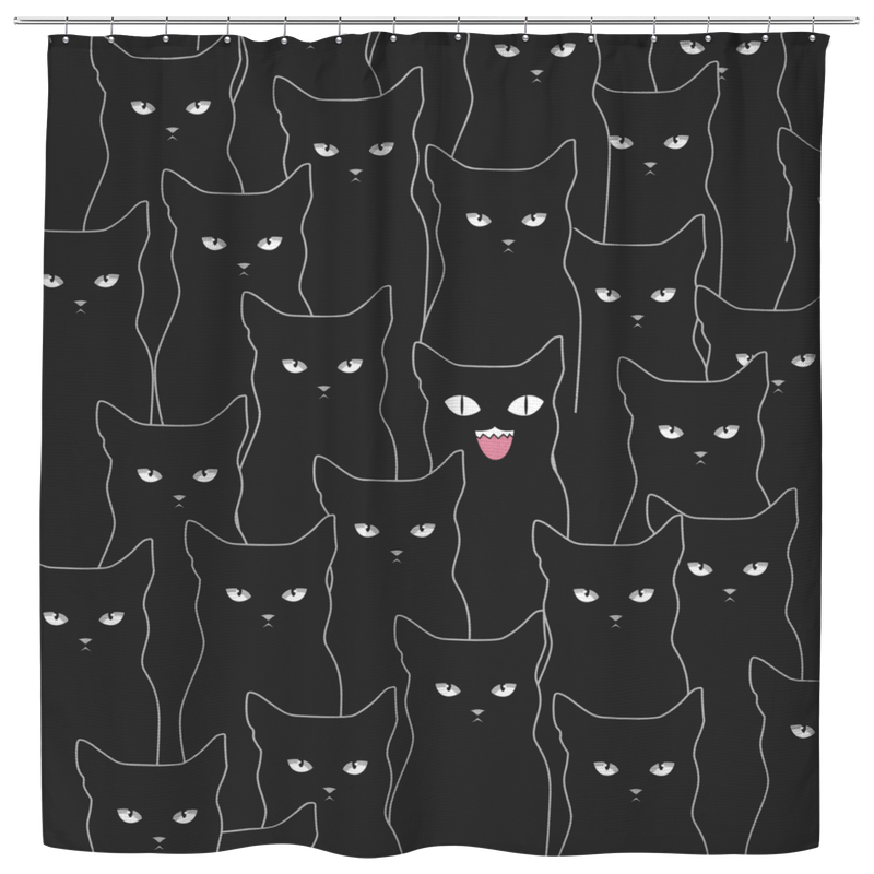 Cat Shower Curtain Multi Black Cats For Bathroom Decor