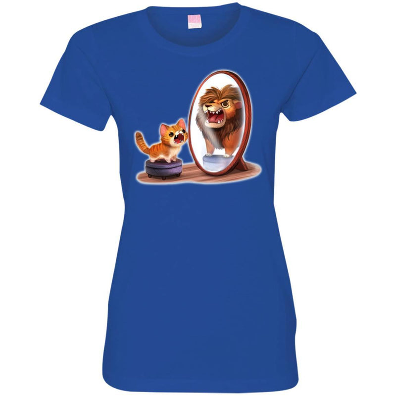 Cat T Shirt Cat and Lion! Be Confident! Purr... For Cat Lovers Shirts CustomCat