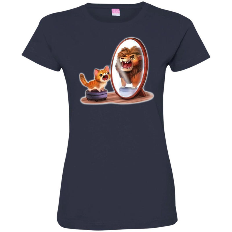 Cat T Shirt Cat and Lion! Be Confident! Purr... For Cat Lovers Shirts CustomCat