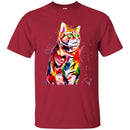 Cat T Shirt Cat Colorful Tie Dye Cat Colorful Tye Dye Kitten T-Shirt CustomCat