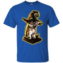 Cat T Shirt Cat Is Sitting On The Book Wearing Hat Halloween Gift For Cat Lovers Shirts CustomCat