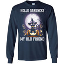 Cat T Shirt Hello Darkness My Old Friend Kitten Wearing Hat Halloween For Cat Lovers Shirts CustomCat