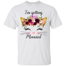 Cat T-Shirt I'm Getting Meowied Flowers On Head Bride Cat Lover Funny Happy Marriage Gifts Tee Shirt CustomCat